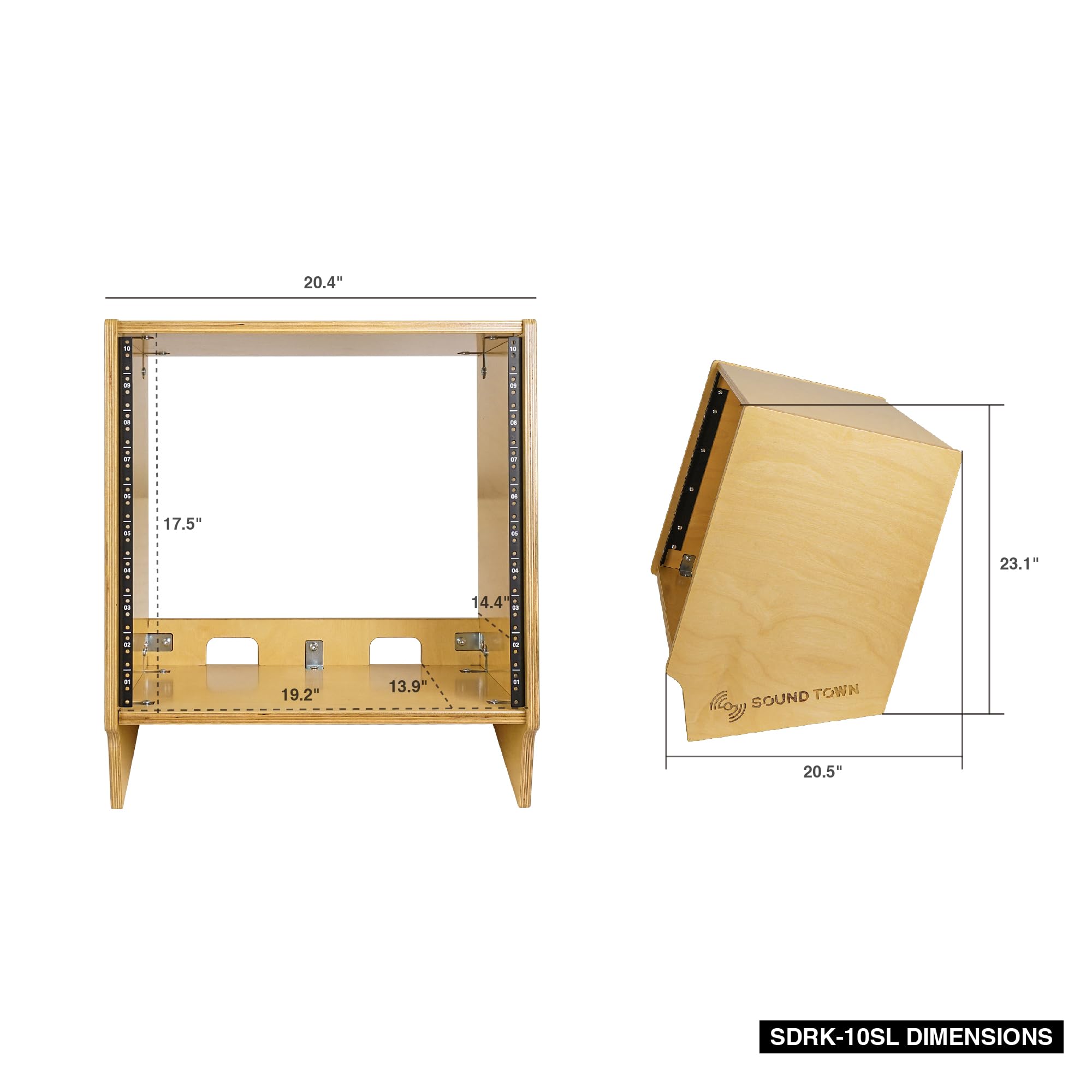 Amazon.com: Sound Town DIY 10U Angled Desktop Turret Studio Rack